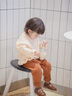 幼歌（YOUGE） 男女寶寶簡(jiǎn)約百搭毛線(xiàn)褲秋季新款保暖長(cháng)褲翻邊收口褲子 方糖棕 80 cm 曬單實(shí)拍圖