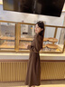 佰藍嬌兩件套裝裙子2025春秋季女裝新款高級感時尚洋氣質法式襯衫連衣裙 咖啡色 XL 曬單實拍圖