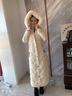蔻伊婭羽絨服女中長款2025年冬季新款真狐貍毛領過膝顯瘦加厚純色外套女 淺杏色 M 曬單實拍圖