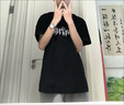 CEENIU活死人2727WORLD法老潮流嘻哈休閑寬松分裂印花logo短袖T恤五分袖 黑色 嘻哈后背愛心 3XL 曬單實拍圖