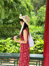 圣保美碎花吊帶連衣裙夏季女裝2024新款小個(gè)子海邊度假沙灘裙子夏天長(cháng)裙 紅色 S碼 曬單實(shí)拍圖
