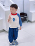 幼歌（YOUGE）嬰幼兒秋季新款活力撞色套頭毛衣童趣多彩親膚保暖長袖 粉藍(lán)袖 110 cm 曬單實(shí)拍圖