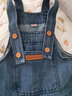 G.duck男童背帶褲兒童秋裝褲子2025新款寶寶春秋款牛仔褲女童簡(jiǎn)約長(cháng)褲潮 藍色皮標牛仔背帶褲 90 建議身高20-25斤左右 男女同 曬單實(shí)拍圖