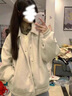 DXOT慵懶風(fēng)寬松學(xué)生秋冬毛呢外套女美式衛(wèi)衣加絨棒球服夾克上衣秋冬款 圖片色 常規(guī) M 曬單實(shí)拍圖