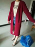 皮爾卡丹2025秋冬新款開(kāi)衫外套女中長(zhǎng)款長(zhǎng)款韓版過(guò)膝針織外搭寬松毛衣披肩 酒紅色 S 曬單實(shí)拍圖