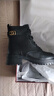 富貴鳥(niǎo)頭層牛皮馬丁靴女小短靴粗跟英倫高幫皮鞋2024新款秋冬季軟底靴子 黑色加絨FN0214-0139-1 37 曬單實(shí)拍圖