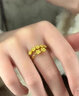 中國黃金（CHINA GOLD）足金桃花黃金戒指新款女活口調節指生日禮物送女友老婆教師節禮物 足金戒指 約2.5g 曬單實(shí)拍圖