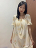 另約帶胸墊睡裙女士夏季公主風(fēng)甜美短袖睡衣2024新款冰絲綢花邊家居服 FS6891 郁金香 M 曬單實(shí)拍圖