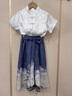 G.DUCKKIDS童裝漢服兒童套裝夏季新款六一表演服男女童唐裝中國(guó)風(fēng)假兩件短袖 水墨藍(lán)山男童 170 尺碼15~16歲【160-170cm】 曬單實(shí)拍圖