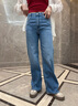 Calvin KleinJeans四季款女士潮流復古洗水微彈ck高腰寬松闊腿牛仔褲J223287 高腰闊腿版-牛仔淺藍-1AA 29 165/74A（2.16尺）72CM 曬單實拍圖