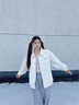 DXOT翻領(lǐng)棒球服外套女2025新款秋冬感美式復(fù)古休閑夾克開衫衛(wèi)衣潮 米白色（春秋） 薄款 M 曬單實拍圖