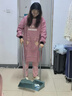 凱柚純棉圍裙家用廚房做飯女新款工作服透氣防污韓版長袖罩衣大人圍腰 彩棉厚雙兜長袖韓式花黑色 曬單實拍圖
