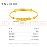 謝瑞麟（TSL）新年禮物黃金手鐲光面抽拉圓珠BB手鐲滿(mǎn)月禮物YQ824 約4.4g 曬單實(shí)拍圖