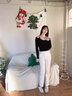 婭麗達(dá)直筒牛仔褲女三防煙管褲子2023春季新款顯瘦小腳九分褲 白色(K0)-三防省心面料-款 常規(guī) 26 曬單實(shí)拍圖