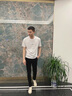 滄獅男士短袖T恤夏季潮牌體恤修身薄款衣服潮流男裝學(xué)生上衣 白色 2XL 曬單實(shí)拍圖