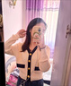 Jret韓版短款小香風(fēng)V領(lǐng)長(zhǎng)袖針織衫女2024春秋新款洋氣收腰開(kāi)衫上衣潮 白色  S 建議80-90斤 曬單實(shí)拍圖