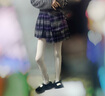 LALABOBO格子不規(guī)則高腰a字半身裙女學(xué)院風(fēng)氣質(zhì)減齡百褶短裙L20D-WXZQ13 紫色 S (25) 曬單實(shí)拍圖