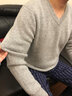 恒源祥男士加厚款羊毛衫基本款純色打底毛衣男新款羊毛衣100%羊毛爸爸裝 Y0185淺灰 加厚 L 170 曬單實拍圖