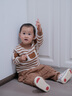 幼歌（YOUGE） 嬰幼兒奶乎乎熊崽毛衣套裝兒童撞色條紋百搭上衣褲子潮 卡其上衣 80 cm 曬單實(shí)拍圖