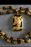 奧齊萊金鑲玉999足金和田玉貔貅玉石吊墜貔貅金項鏈大款霸氣男士 吊墜+項鏈 曬單實拍圖
