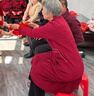 恒源祥（HYX）紅色加絨連衣裙秋冬季中年女中長(cháng)款喜婆婆旗袍領(lǐng)顯瘦加厚連衣裙 紅 3XL 曬單實(shí)拍圖