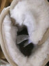 AU&MU澳洲雪地靴女冬季皮毛一体防滑坡跟短筒靴子男女大码羊毛加绒棉鞋 201沙色/红色 36 实拍图