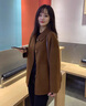 拉夏貝爾（La Chapelle）短外套女裝新品2025年春秋新款韓版小個(gè)子外套風(fēng)衣上衣女毛呢大衣 米白色 M 建議100-110斤 曬單實(shí)拍圖