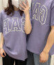 Gap男女装夏季LOGO纯棉落肩短袖廓形亲肤T恤858370情侣装上衣 紫色 175/92A(S) 实拍图