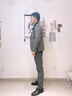 杰遜斯休閑西裝男套裝修身韓版小西服青年商務(wù)職業(yè)正裝新郎結(jié)婚西服套裝 黑色（西裝+褲子） XL 曬單實(shí)拍圖