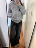 DGOVhiphop小碎花拉鏈連帽衛(wèi)衣女春秋寬松學(xué)院風(fēng)氣質(zhì)休閑百搭外套潮 灰色加絨款zt M 【85-105斤】 曬單實(shí)拍圖