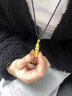 中國黃金（CHINA GOLD）黃金吊墜3D硬金龍柱男足金黑繩紅繩生日禮物送女友老婆教師節禮物 約2.3g/足金吊墜【默認黑繩】 曬單實(shí)拍圖