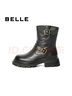 百麗（Belle）七夕禮物復(fù)古休閑靴女真皮美拉德時(shí)尚短靴B2156DZ4 黑色 38 (240mm) 曬單實(shí)拍圖