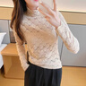 維菲樂 加絨打底衫女秋冬韓版2022新款時尚休閑女裝長袖內搭春秋蕾絲衫修身顯瘦洋氣百搭半高領打底衫女 卡其色加絨 L 曬單實拍圖