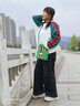 Mad Cortes 原創(chuàng)設(shè)計感印花棒球服女韓版寬松小個子短外套秋冬休閑夾克 米白色 XL （122-133斤） 曬單實拍圖