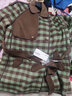 迪菲麗格復古格子毛呢外套女秋冬2022年新款減齡棕綠色拼接收腰雙面呢大衣 圖片色 L 曬單實(shí)拍圖