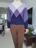 香影【純羊毛】紫色毛衣女2025秋冬季新款外穿菱格半高領(lǐng)針織上衣 紫色 S 曬單實(shí)拍圖
