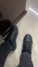 斯凱奇（Skechers）父親節(jié)禮物|男鞋休閑皮鞋通勤鞋黑色商務(wù)鞋加寬鞋頭防滑工作鞋 黑色/BLK 41.5 曬單實(shí)拍圖