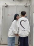 MDlila《兩件裝》情侶裝衛(wèi)衣春秋季套裝一男一女寬松情侶款外套班服定制 半愛心 男黑+女黑《春秋款》 XL 男+女M 曬單實(shí)拍圖