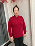 恒源祥純山羊絨衫女秋冬旗袍領(lǐng)中年人保暖毛l衣高貴媽媽打底衫厚老人衣 酒紅色 XL【禮盒包裝】 120-130斤 曬單實(shí)拍圖