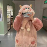 衣派萊小怪獸睡衣女秋冬加絨加厚珊瑚絨玉桂狗長(zhǎng)款睡袍睡裙家居服套裝 男小怪獸【睡袍+褲子】 M【推薦100-125斤】 曬單實(shí)拍圖