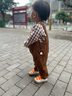 幼歌（YOUGE） 寶寶背帶褲春秋小童嬰兒褲男童女童大PP褲燈芯絨長褲子 土黃1（66-100開檔） 90cm 曬單實拍圖
