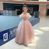 姣霓（joli）女童禮服高端小女孩演出服主持人花童婚禮兒童公主裙洋氣輕奢小眾 茱萸粉 120 曬單實(shí)拍圖