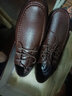 金邁王男鞋春秋季商務(wù)休閑皮鞋男中年爸爸鞋男士真皮頭層牛皮軟底大頭鞋 棕色 45 曬單實(shí)拍圖