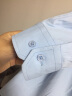卡帝乐鳄鱼衬衫男秋季纯色休闲长袖衬衫商务百搭白衬衣男 浅蓝色 5XL 实拍图