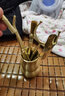 茶皇子（CHAHUANGZI）茶道六君子黑檀套裝功夫茶具實(shí)木泡茶工具銅茶杯墊茶道筒組合 海浪方筒黑檀木六君子 曬單實(shí)拍圖
