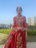 枝己（ZEIMSSMM）秀禾服新娘2025新款中式婚紗結(jié)婚禮服古裝敬酒服龍鳳褂嫁衣旗袍 S137無鉆款 S 曬單實(shí)拍圖