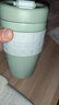 泰福高（TAFUCO） 日本泰福高醇香雙飲咖啡杯陶瓷不銹鋼水杯泡茶大容量吸管杯 T2451 橄欖綠 500ml 曬單實(shí)拍圖