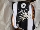 匡威（Converse）女鞋2025新款夏季復(fù)古潮流厚底增高學(xué)生高幫休閑鞋板鞋帆布鞋 166800C黑色 35.5 曬單實(shí)拍圖