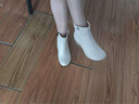 歐卡匯舒適休閑靴女百搭2024冬季新款媽媽真皮牛皮老人英倫風(fēng)軟皮旗袍靴 米色-單里款 35碼 曬單實(shí)拍圖