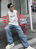CHINISM  CH赤塵字母印花短袖T恤男士夏季簡(jiǎn)約潮流休閑情侶半袖簡(jiǎn)約上衣 黑色 M 曬單實(shí)拍圖